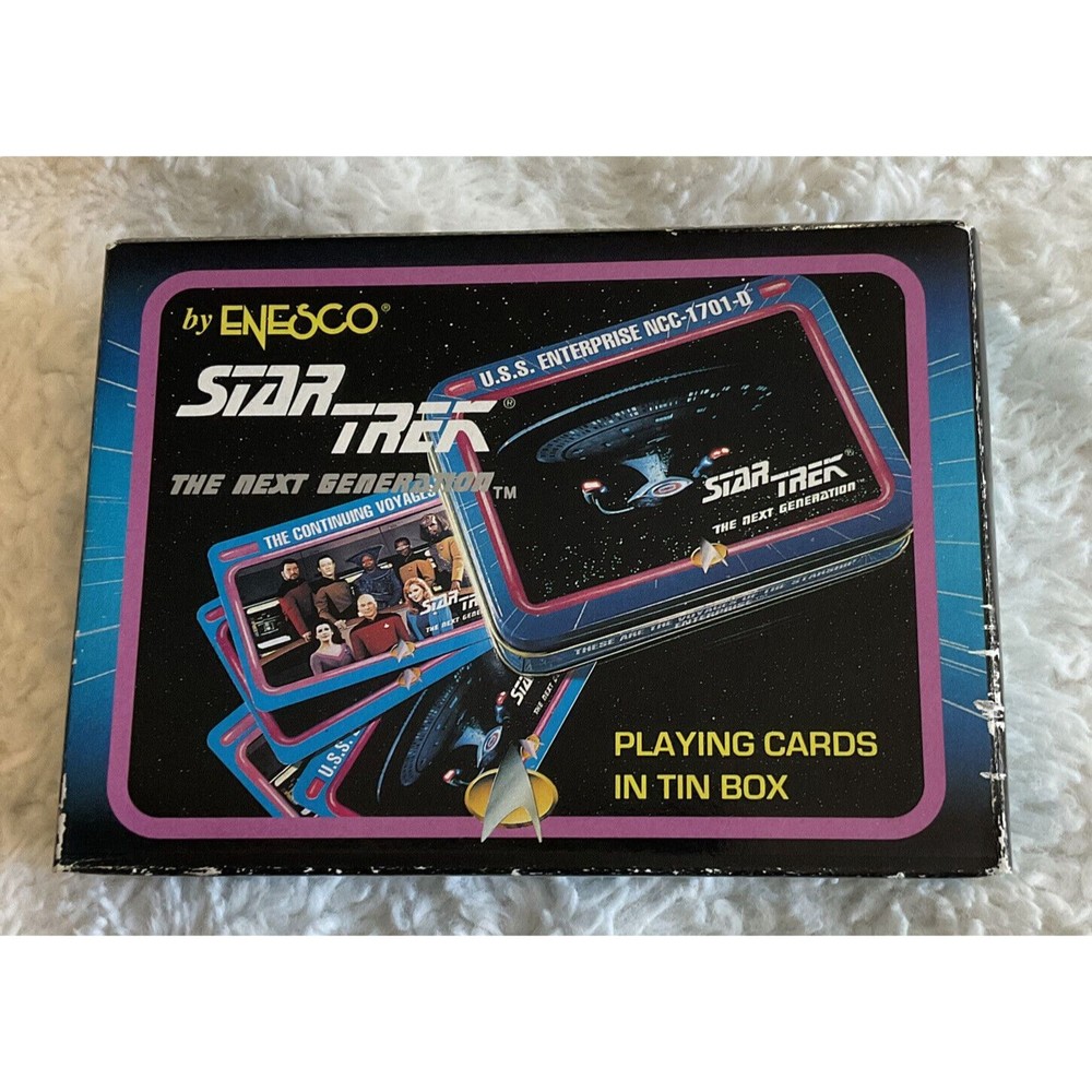 Star Trek The Next Generation Enesco Two Deck Playing Cards Collectible Tin NEW